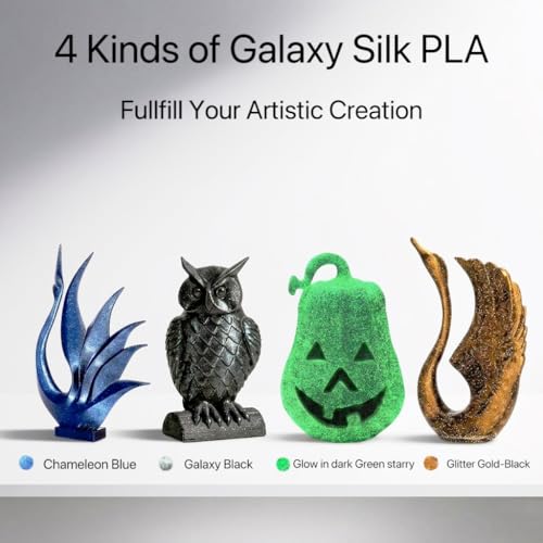 Image of 3D Printer Filament Galaxy PLA Filament 1.75mm, 3D Printing Filament Bundle, Multi Color PLA Filament Glitter 250g X 4 Color Pack