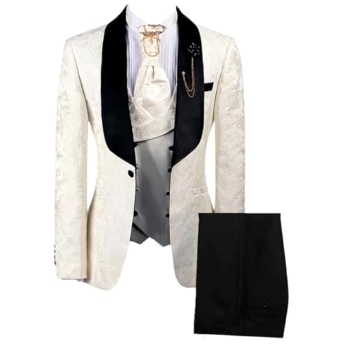 Costume jacquard 3 pièces homme Ulnomio veste à un bouton ajustable