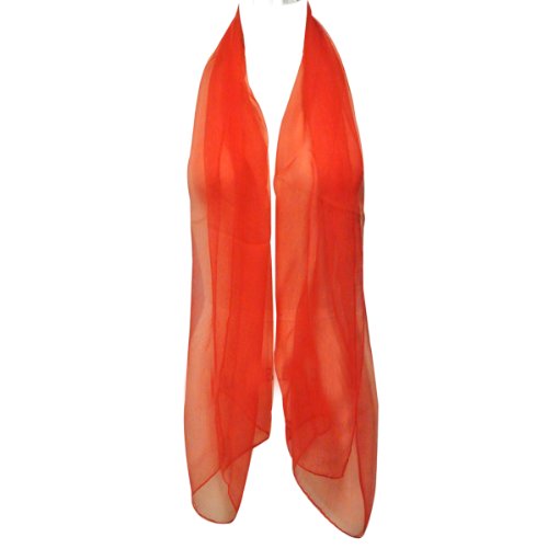 Wrapables Solid Color Silk Long Scarf, Red2