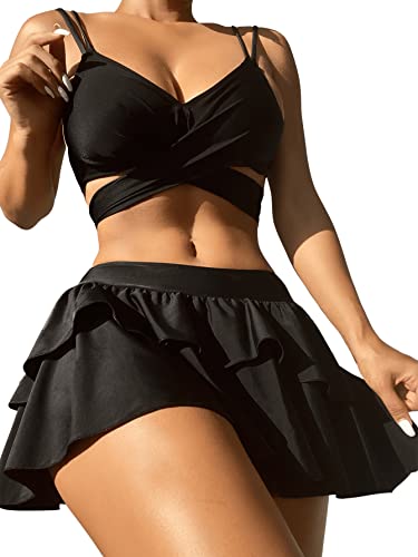 SOLY HUX Damen 3-teilige Set Bikini Sets mit Rücke Böhmisch Swimmwear...