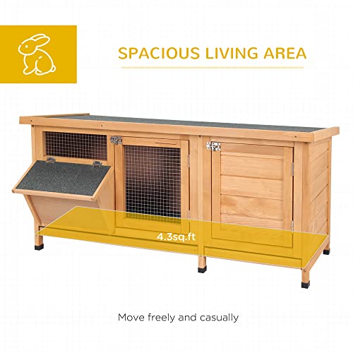 Pawhut USD51-132YL0131 Wooden Rabbit Hutch Bunny Hutch Cage Guinea Pig thumb #2