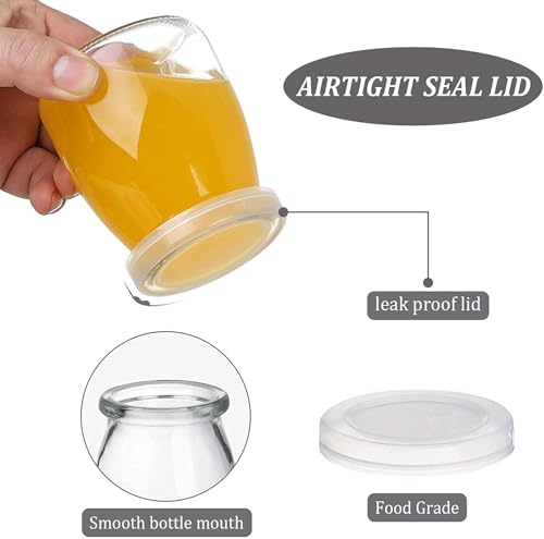 Image of CROCO JAR Pudding Glass Jar with Lid | Reusable Yogurt Glass Container | Small Airtight Glass Jars for Dessert, Custard, Jam, Kitchen Storage & Serving | 150ml, Set of 6