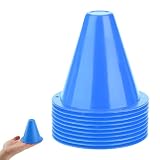 BORDSTRACT 10 Pezzi Cono E Coni da Allenamento per Calcio Sport da 3,35 Pollici Coni in Plastica Barriere da Ostacoli Allenamento Calcio Accessorio per Porta Pennarelli in Plastica(Blu)