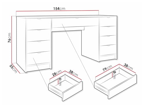 Bureau J111 Stratifié Blanc table de bureau pour ordinateur portable - 4