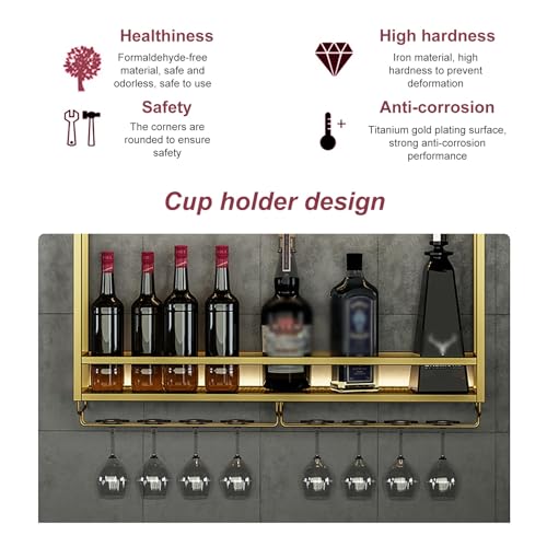 Supports à vin muraux en métal pour suspendre différents gobelets