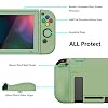PlayVital ZealProtect Soft Protective Case for Nintendo Switch, Flexible Joycon Cover Slim Cover for Nintendo Switch with Screen Protector & Thumb Grip Caps & ABXY Direction Button Caps - Matcha Green