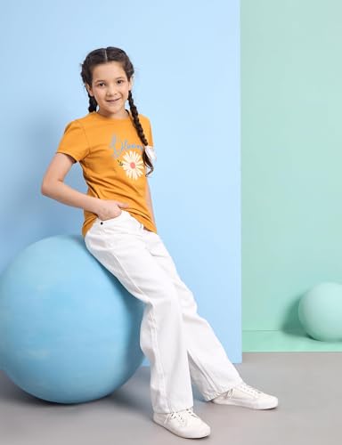 Image of Amazon Brand - Symbol Girls 100% Cotton Graphic Printed Half Sleeves Regular fit T-Shirt