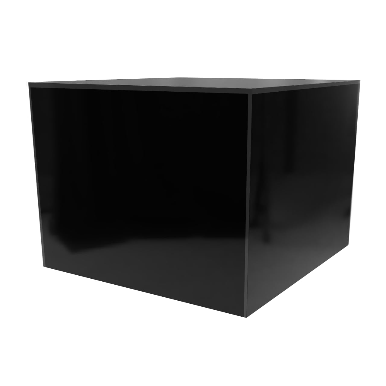 4 Pack Black Acrylic Display Box Counter Retail Merchandise Storage Bin No Lid with Open Bottom 7.75