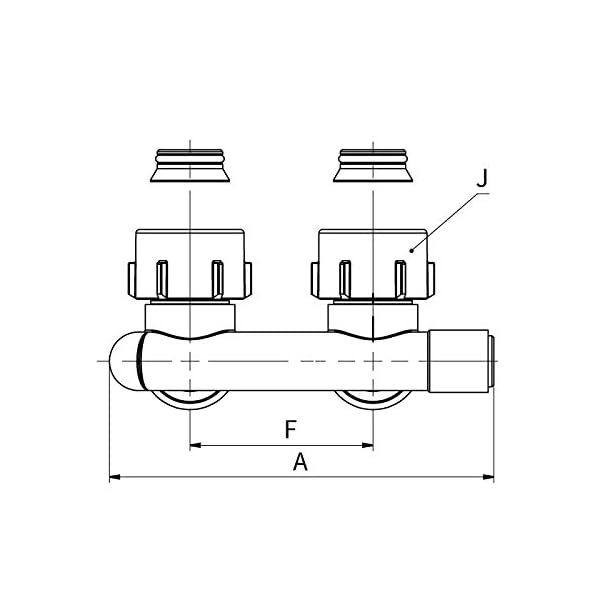 Simplex Umlenkstück Eck, Thermostat-Heizkörperventil Thermostat-Mischventil, E2/50 F10079 – Bild 3