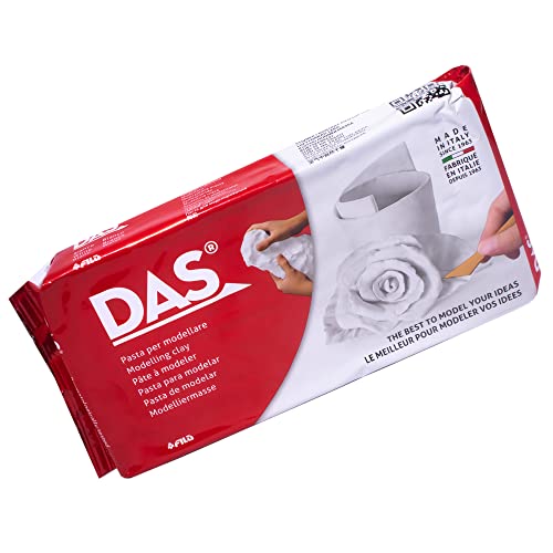 DAS White 1 kg Air Hardening Modelling Clay, Non Bake, Ready To Use, Suitable for All Ages, Ideal for Professionals & Hobbyists