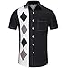 KYKU 50s Bowling Shirts for Men Button Down Short Sleeve Shirt Retro Gifts