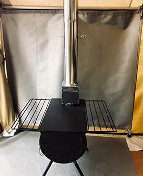 Montana Canvas Wood Stove Fireproof Mat, 5'x4' 17oz Silver Fabri Cote Silicone Fireproof mat w/Grommets for Under a Wood Burning Stove or sidewall, Fireproof Material, Heat Resistant Fire Mat