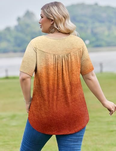 Image of IN'VOLAND Plus Size Tops for Women Short Sleeve Shirts Dressy Casual Tunics