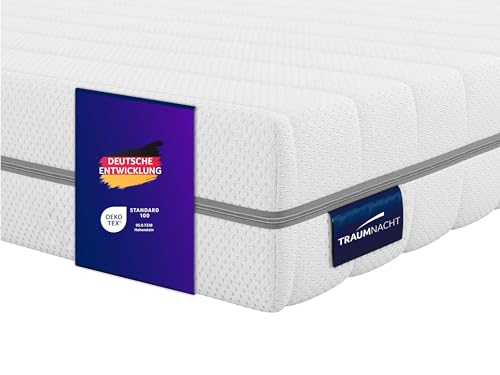 Traumnacht Orthopädische Wendematratze mit 2 Härtegrade (H3/H4) 7-Zonen Kaltschaummatratze, Öko-Tex Zertifiziert, 140x200 cm, Höhe 16 cm, produziert nach deutschem Qualitätsstandard