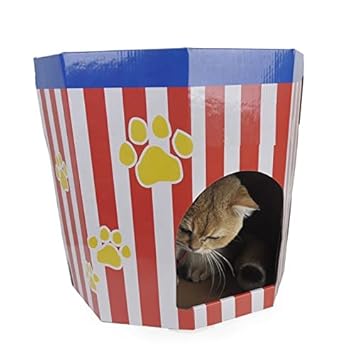 Pets Empire Cute cat House cat Bed Interior Cardboard Popcorn Design cat Play House