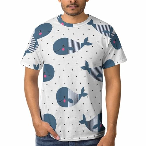 Tshirt Homme Col Rond Baleine Bleue idéal pour vos journées de détente et sorties estivales