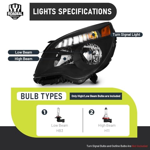 Image of Headlights for 2010-2015 Chevy Equinox LS /LT Model