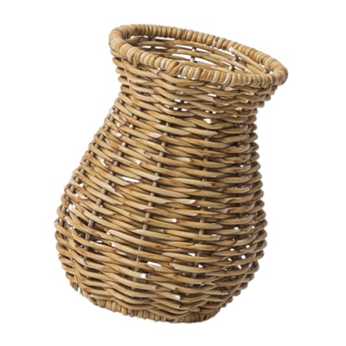 JECOMPRIS Woven Flowers Vase Rustikale Geflochtene Vase aus Imitations Rattan für Stilvolle Tischdeko Geeignet für Wohnzimmer Büro und Balkon für Blumenarrangements JECOMPRIS Woven Flowers Vase Rustikale Geflochtene Vase aus Imitations Rattan für Stilvolle Tischdeko Geeignet für Wohnzimmer Büro und Balkon für Blumenarrangements