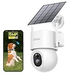 AOSU Solar Security Cameras Wireless Outdoor - 3K/5MP Floodlight Cameras for Home Security, 360° Surveillance, Color Night Vision, 2.4G WiFi Camera, Auto Tracking, AI Human/Vehicle/Pet Detection