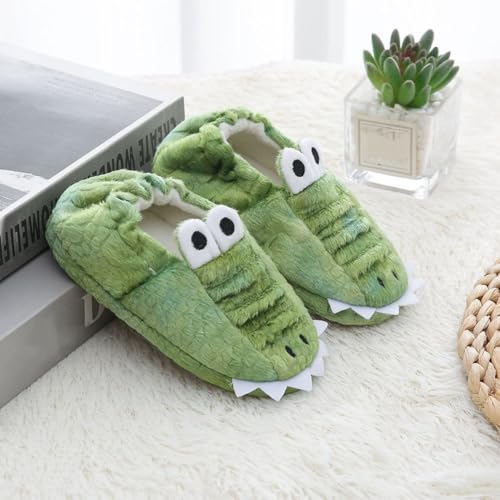 Kids Boys Girls Plush Dinosaur Slippers Cartoon Animal Fleece Non-Slip Slippers Fall Winter Warm Soft Cute Sandals2