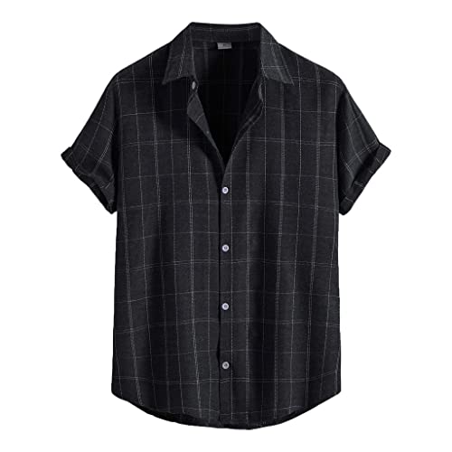 Loose Spot Cotton Plaid Daily Lapel Men's Wear