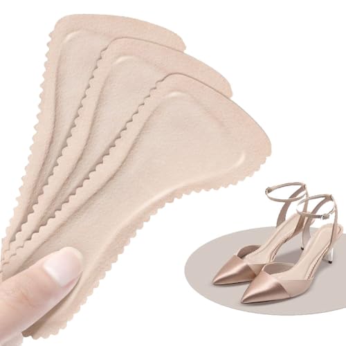 ISHR ハイヒール インソール 4枚 2足セット中敷き 滑り止め 快適で 軽薄で 通気 吸汗 衝撃吸収 防臭 なかじき 靴 パンプス インソール レディース (ベージュ 4枚, F)