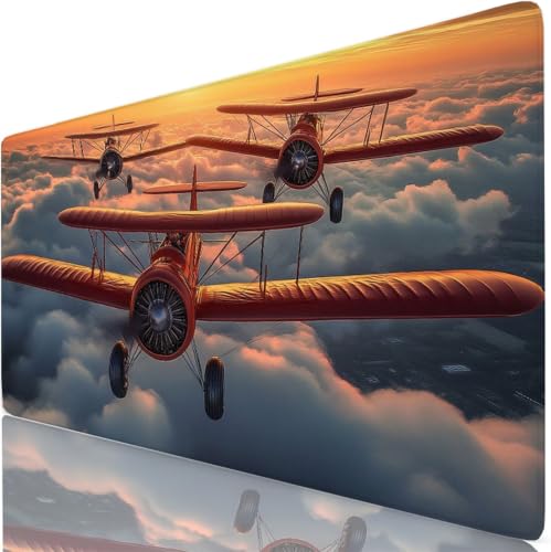 Mouse pad grande gaming antideslizante con protección de mesa y bordes cosidos