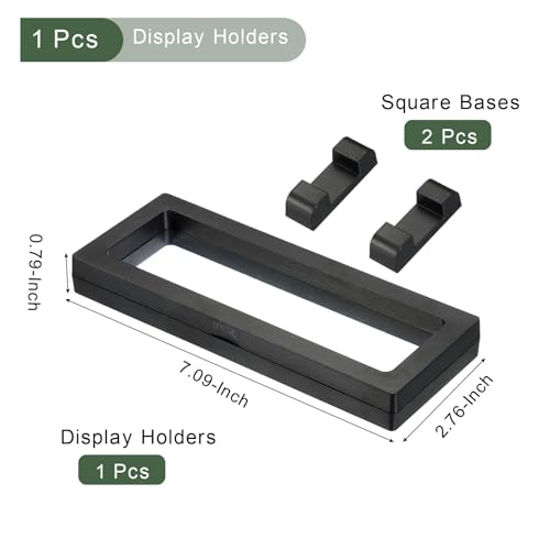 Caja exhibidora flotante 3D para monedas 7x2.8 pulg negra miniatura 2