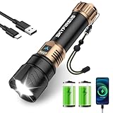 SKYFIRE LED Flashlights High Lumens,10000mAh Super Bright Rechargeable Flashlight,Zoomable,Four Modes,Waterproof Flash Light for Camping Essentials,Outdoor and Home Emergencies-No Lens