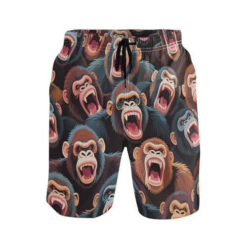 Short de bain pour homme coloré motif orang-outan de dessin animé pour vos vacances