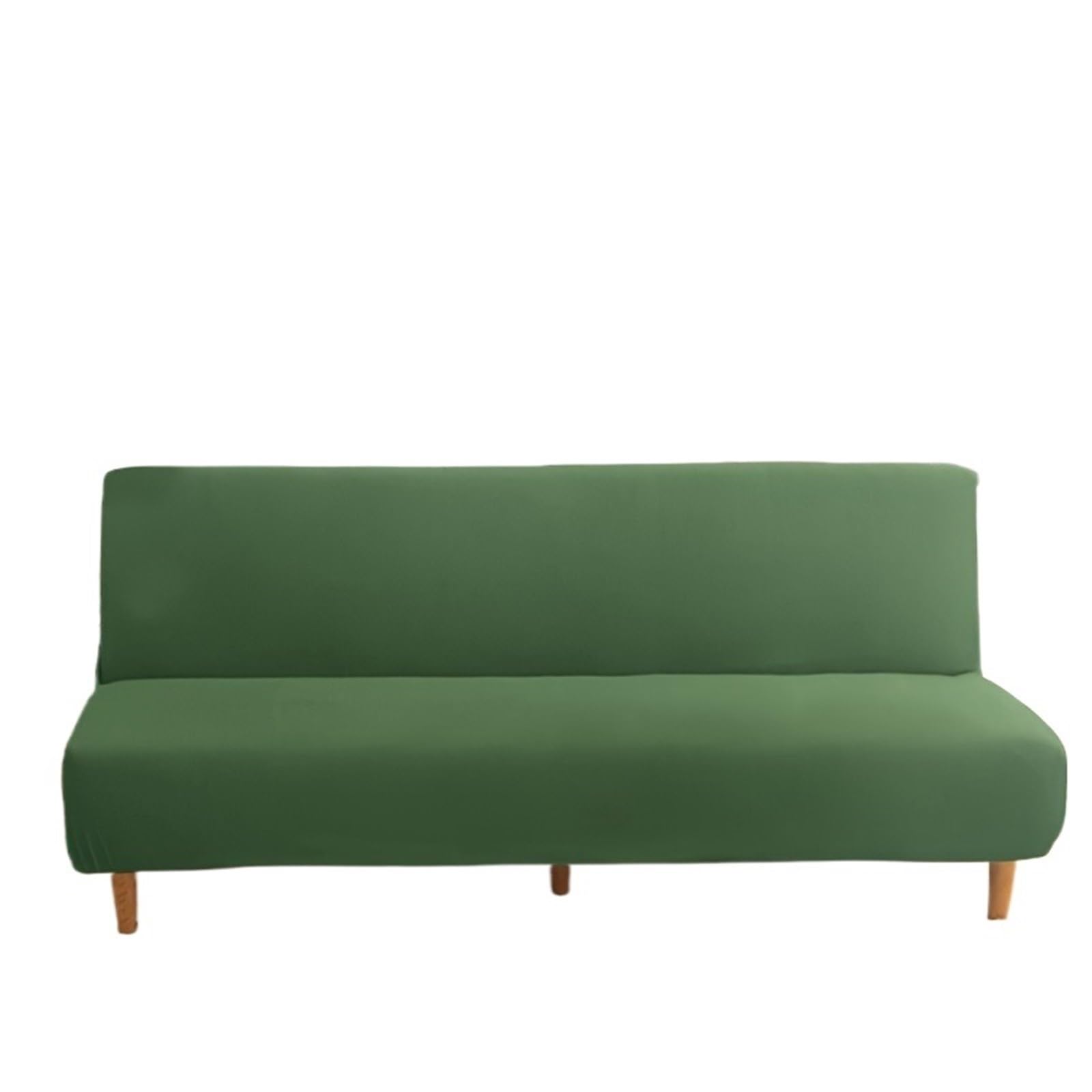 GCYEIDMA Armless Sofa Slipcover Stretch Futon Sofa Bed Cover For Armless Covers Spandex Furniture Protective(Dark green,M)