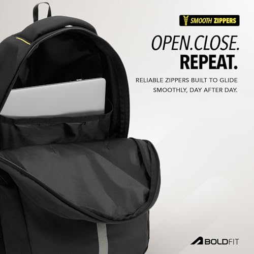 Image of Boldfit Laptop Backpack for Men & Women Premium Stylish Bags Ideal College Bag, Office Backpack & Travel Bag Water-Resistant with Bottle Holder