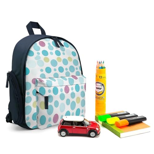 Blue Polka Dot Pattern Backpack for Men Women, Durable Small Bookbag Lightweight Daypack for Travel, Hiking, Blue-style3