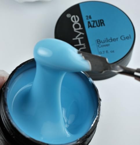 N.HYPE UV/LED Camouflage Hard/Builder Gel for Nail Extension/Strengthening/Overlays Blue Azur