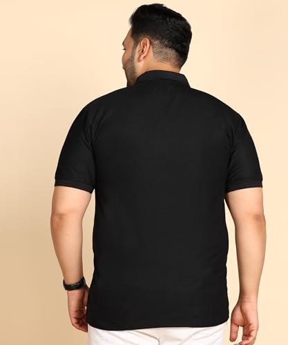 Image of INKKR Plus Size Solid Men's Polo Neck T-Shirt