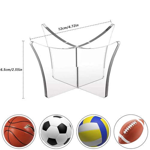 Ballhalter,Fußball Display Ständer Acryl Basketball Ständer Rugby-Ball Ballständer Klarer Fußball Ballaufbewahrung Regal mini halterung Volleyball Halter Sport Ball Vitrine für Heimschule(Schwarz)