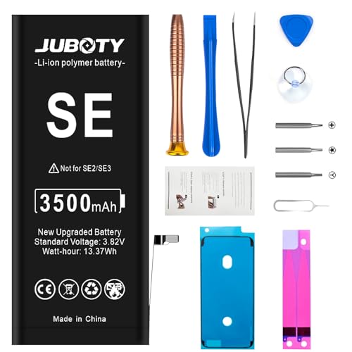 JUBOTY 3500mAh Battery for iPhone SE 2016(1nd Gen), Li-ion New Upgraded High Capacity Battery Replacement for iPhone SE 2016 Model A1662 A1723 A1724 with Professional Repair Tool Kit