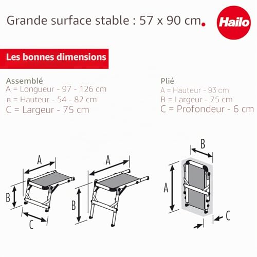 Plateforme de Travail pour escalier en Aluminium Hailo TP2 Pro – vue 6
