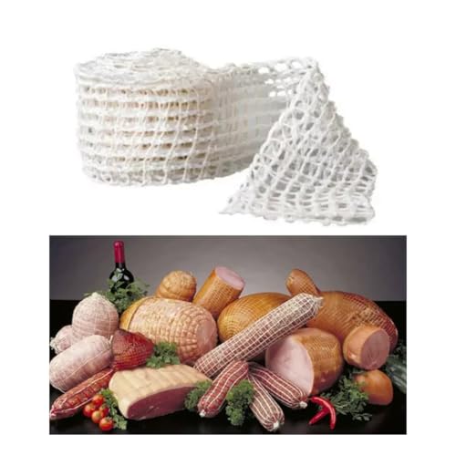 TSUOUKL 3M-Malla para Carne, Malla Carne Relleno, Elasticidad Malla para Embutir Carne, Malla para Cocinar, Malla para Carne en Rollo Adecuado para Guardar Colgar Asar Cocinar Carne Jamón