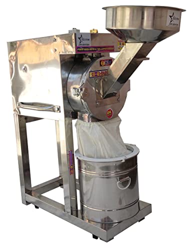 ZOZ STAR® Pulverizer Machine for Commercial or Big Family Masala Grinder, (H.C) Automatic 2 in 1...