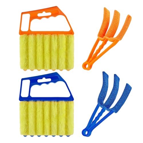 Washable Blinds Cleaner Tool Blind Duster Microfiber Dusting Brush for Venetian Blinds Window Shutters Air Conditioner Vents (4-Pack)