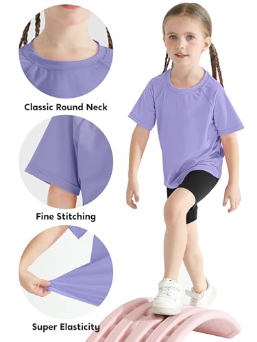 Image of Poroka 3 Pieces Girls UPF 50+ Sun Protective Rash Guard Toddler Swim Shirt Quick Dry Toddler Girl Sports Shirt