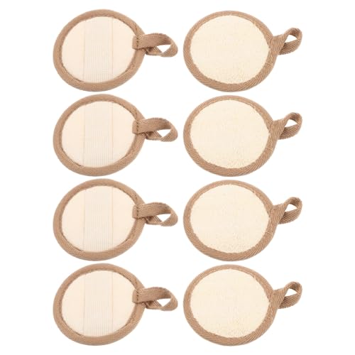 Hoement 8 Piezas Y Cepillo De Lufa Para El Cuidado De La Y La Ducha, Almohadillas De Limpieza Corporal Para Spa Para Hombres, Almohadilla Reutilizable De Lufa Removedora -