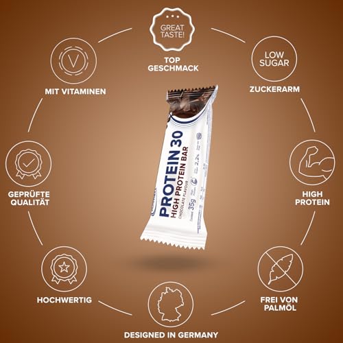 IronMaxx – Barre Protéinée Protein 30 – Chocolat 6 x 35 g – Barre protéinée sans sucre, snack protéiné sport – Image 6