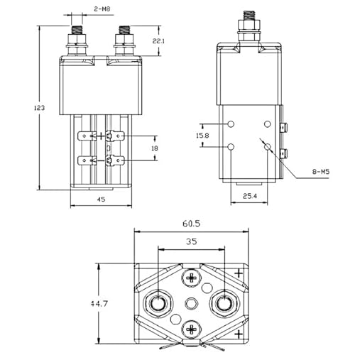 Contactor TSW-180 60V 200A CZW180 interruptor normalmente abierto CC 4