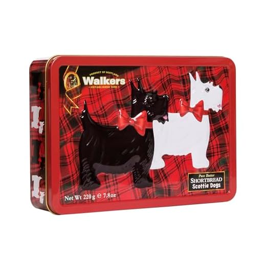 Walker's Shortbread Scottie Dog Shaped Cookies, Pure Butter Shortbread Cookies, 7.8 Oz Gift Tin