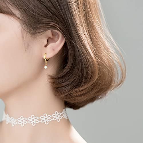 Reffeer Orecchini a cerchio in argento Sterling 925, per donne e adolescenti, orecchini pendenti a goccia, 12 millimeters, Argento sterling, Nessuna pietra preziosa