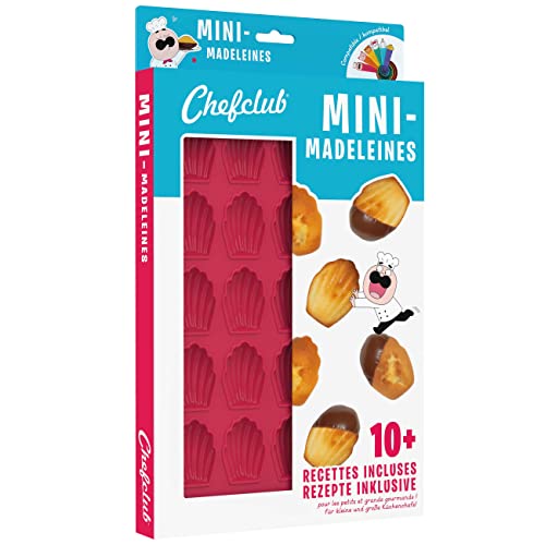 Chefclub Kids - 4.5 cm Mini Madeleine Mould - Kitchen and Home - 25 Silicone Madeleine Moulds and 10 Exclusive Recipes Ebook Included