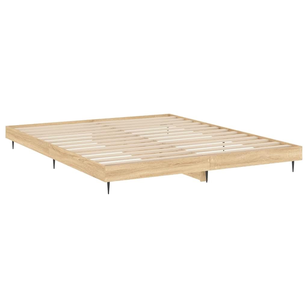 Drewnopochodne z metalowymi nóżkami Dąb Sonoma Brąz 200x200 cm