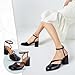 perixir Black Tabi Shoes Heeled Sandals With Block Heel Elegant Closed Split Toe Slingback Heels With Ankle Strap Retro Strappy 3.27-inch High Heel For Office Dance Evening Size 9.5